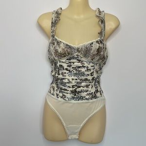 NWT Intimately Free People Floral Ruched Bodysuit size XS